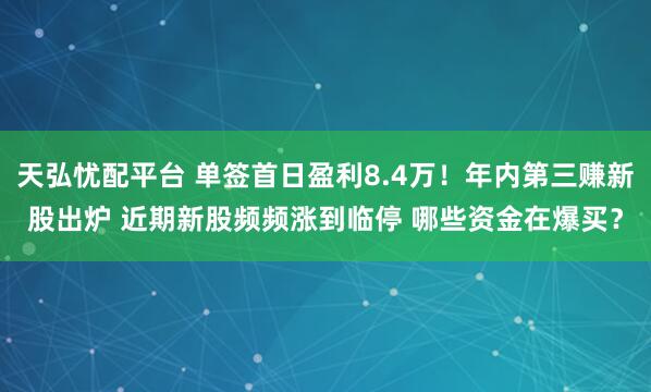 天弘忧配平台 单签首日盈利8.4万！年内第三赚新股出炉 近期新股频频涨到临停 哪些资金在爆买？
