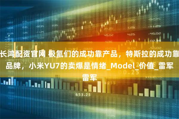 长鸿配资官网 极氪们的成功靠产品，特斯拉的成功靠品牌，小米YU7的卖爆是情绪_Model_价值_雷军