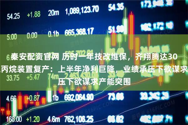 秦安配资官网 历时一年技改维保，齐翔腾达30万吨环氧丙烷装置复产：上半年净利巨降，业绩承压下欲谋求产能突围