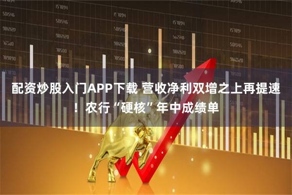 配资炒股入门APP下载 营收净利双增之上再提速！农行“硬核”年中成绩单