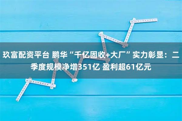 玖富配资平台 鹏华“千亿固收+大厂”实力彰显：二季度规模净增351亿 盈利超61亿元